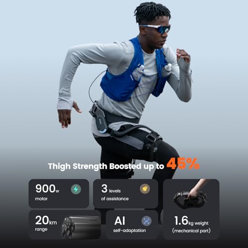 Image of DNSYS X1 Carbon Exoskeleton, AI-Powered Leg Assistance, 1.2HP Motor, 20km Base Range, 3s Battery Swap, for Hiking, Climbing, Running, Size L (Waistline 41.3-49.2in)