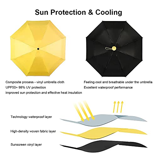 TIME LOVER Mini Windproof Folding Travel Umbrella, Sun & Rain Umbrellas, Compact Portable for Women Men Multiple Colors - Image 5