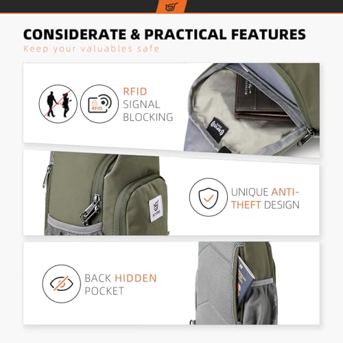 Image of SKYSPER Sling Bag RFID Crossbody Sling Backpack Cross Body Shoulder Bag Travel Hiking Daypack for Women Men(Light Taupe)