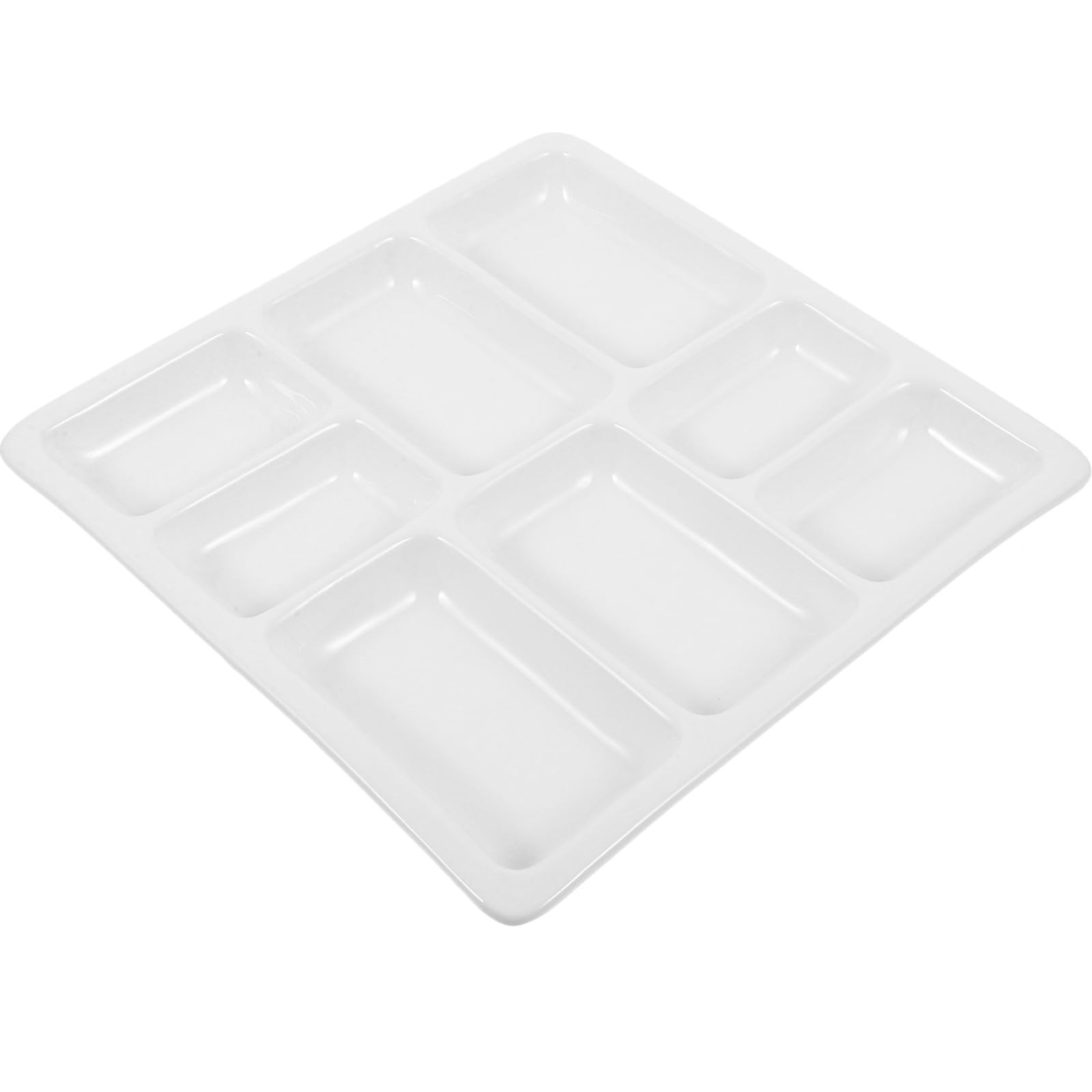 Paleta de cerámica para acuarela de porcelana pura y superficie lisa para mezclas
