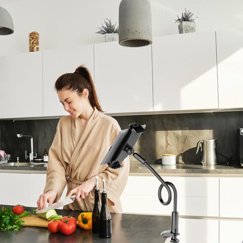 image for Debtrop Gooseneck Kindle Tablet iPad Holder Stand for Bed, Flexible Ar