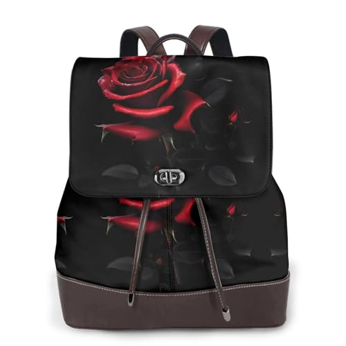Sac à dos en cuir imprimé rouge chic et élégant pour femme