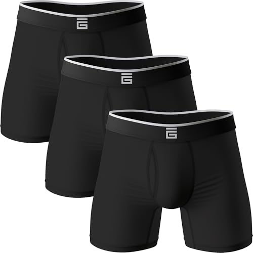 Men’s Viscose from Bamboo Boxer Briefs, Anti-Chafing Super Soft Mens Underwear, Moisture-Wicking Cool Boxers For Men