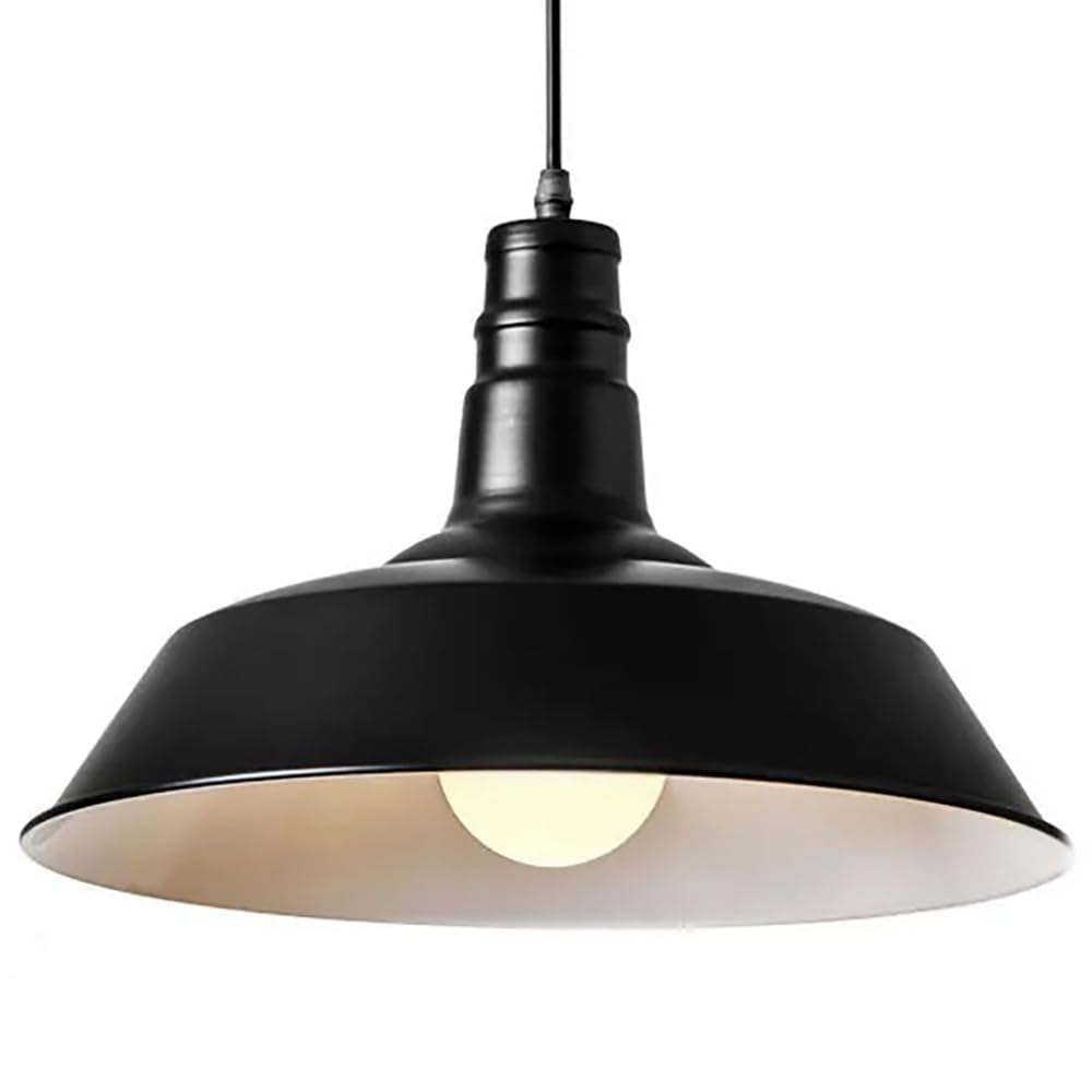 XQIDIANAA 18.1''Black Pendant Light,Metal Hanging Lamp,Farmhouse Vintage Pendant Lighting Fixtures,Industrial Large Rustic Dome Chandelier for Kitchen Island, Hallway, Dining Room, Bedroom