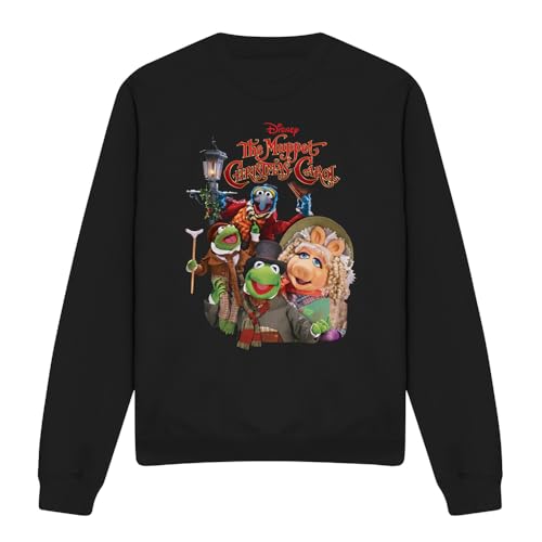 Sweat Muppet Christmas Carol noir pull Disney mixte imprimé retro nostalgique