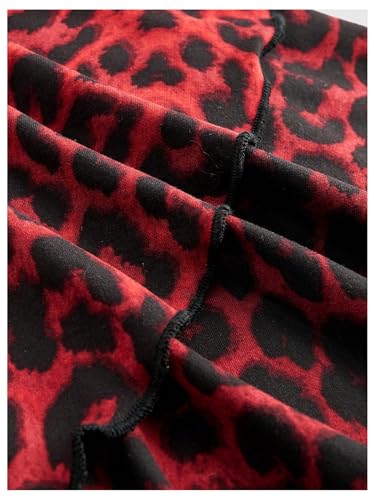 Image of SOLY HUX Women's Plus Size Leopard Print Halter Dress Y2k Gothic Deep V Cheetah Tie Backless Layered Ruffle Mini Dresses