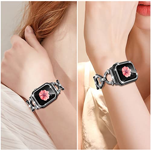 Image of Mesime Bling Jewelry Band Compatible with Apple Watch Bands for Women | Metal Band 46mm 45mm 44mm 42mm 41mm 40mm 38mm,Dressy Strap for iWatch Series 11 10 9 8 7 6 5 4 SE 3 2 1,Adjust without tools