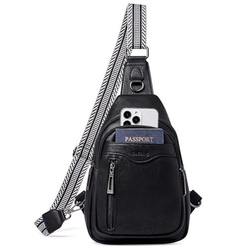 Image of cakang Womens Sling Bag Crossbody Bags for Women Vegan Leather Sling Backpack Daypack Fanny Pack Crossbody Purse Travel