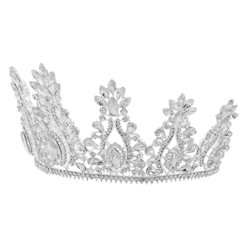 Couronne baroque en alliage argenté HANABASS aux cristaux scintillants premium