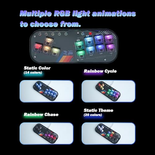Image of BITFUNX Flatbox Gaming Keypad, Arcade Stick All-Button Leverless Controller - Supports SOCD & Hot Swap, Arcade Controller Street Fight for PC /PS3 /PS4 /Switch /Steam with Custom RGB & TURBO (MINI-002)