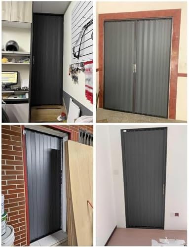 Customizable Accordion Folding Door with Lock & Key - Retractable Sliding Gate for Home & Bedroom Privacy - Metal Interior Door Screen, Kitchen Hardware, 35x80in (88.5x203cm)