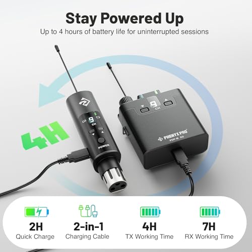 Image of Phenyx Pro UHF Wireless in-Ear Monitor System, Professional IEM System w /Stereo Monitoring, 16 Frequencies, 200 ft Range, Transmitter & Beltpack Receiver for Studio, Bands, Live Performance (PDP-M)