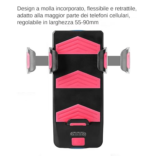 Bicicleta LED recargable USB con soporte para smartphone y timbre impermeable 7