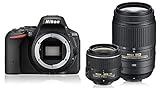 Nikon D5500 Appareils photo numérique Reflex 24.78 Mpix Kit Objectif AF-S 18-55 mm VR II + 55-300 mm VR Noir
