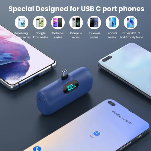 Image of [2-Pack]Portable Charger for iPhone 17 /16 /15,Mini Power Bank 5500mAh PD USB C Portable Phone Charger,Travel Essential Battery Pack for iPhone 17 /17 Air /16 /16 pro /15 /15 pro Max /Android /Samsung /Moto /LG