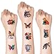 1 Set Wasserfarben Tiere Temporäre Tattoos + 1 Präzisionspinzette, 60 Stile Temporär Erwachsene Männer Frauen und Kinder Hautfreundliche Wasserdichte Klebetattoos für Arme Gesicht Hände Körper