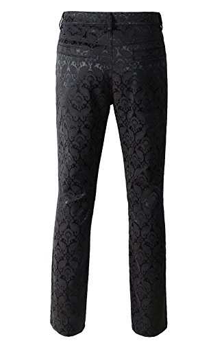 Mens Trousers Pants Brocade VTG Gothic Aristocrat Steampunk Side Braiding Trim3