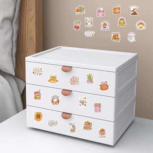 Image of 130Pcs Autumn Bookish Stickers for Kindle, Funny Halloween Ghost & Pumpkin Reading Stickers for Book Lover Gifts, Fall Book Vinyl Waterproof for Laptop Journal Scrapbook Water Bottle Journal