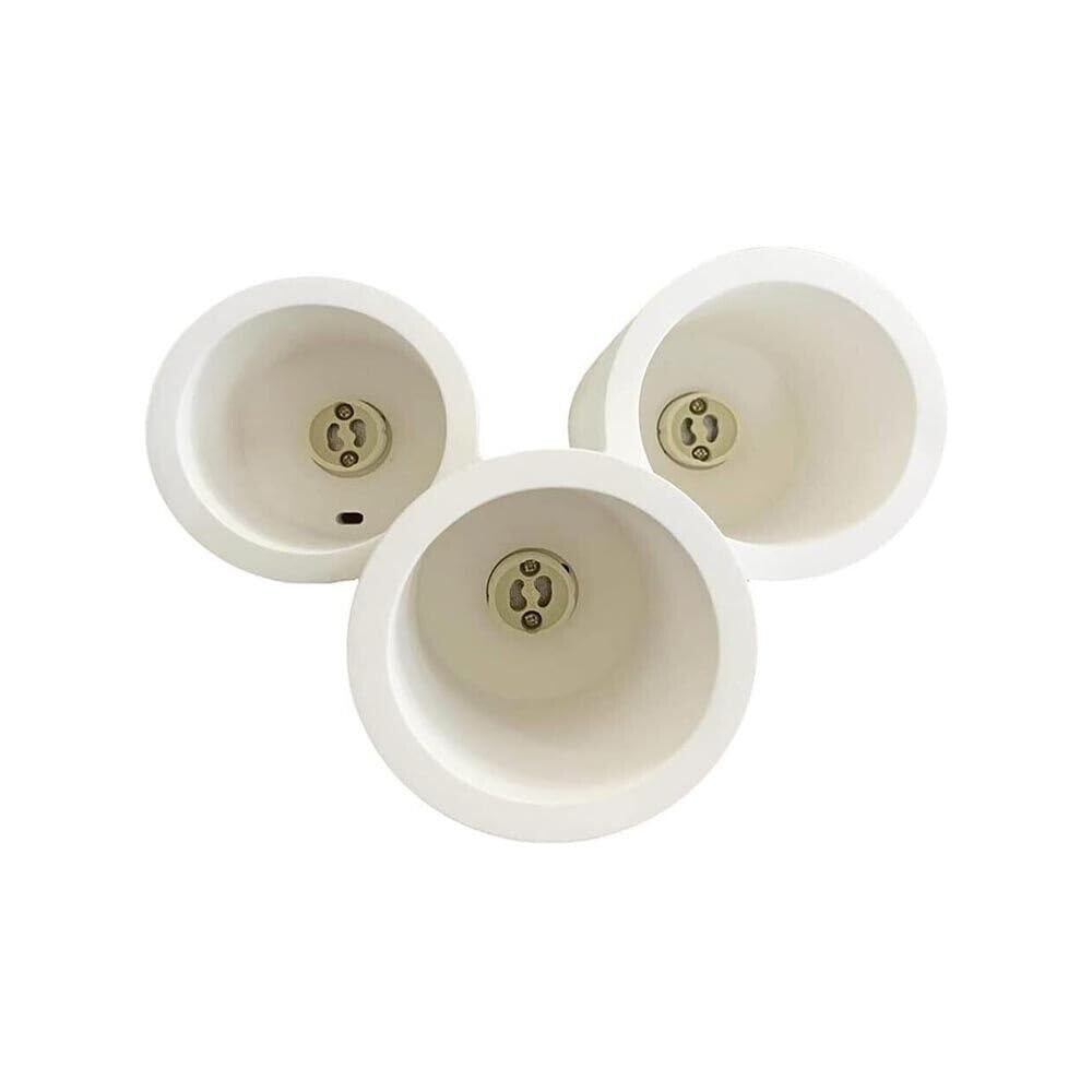 Lampadario da soffitto 3 cilindri in gesso verniciabile supporto faretto gu10