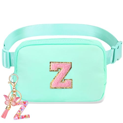 Image of Belt Bag for Girls Gifts - Birthday Gifts for Teenager, Personalized Gifts for Mom Freind Sister Teacher, Graduation GiftsInitial Crossbody Bag Belt Bag for Women Mint Green Z
