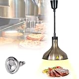 Lámpara de calentamiento de alimentos, 250 W, altura ajustable de 60 a 180 cm, con agujeros de ventilación en la pantalla, ideal para bufés, cocinas y fiestas