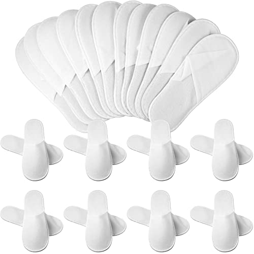 40 Pairs disposable Spa Slippers Non Slip Closed Toe Hotel Fluffy House White Disposable slippers Unisex Guest Shoes for Men Women Home Hotel Wedding Supplies