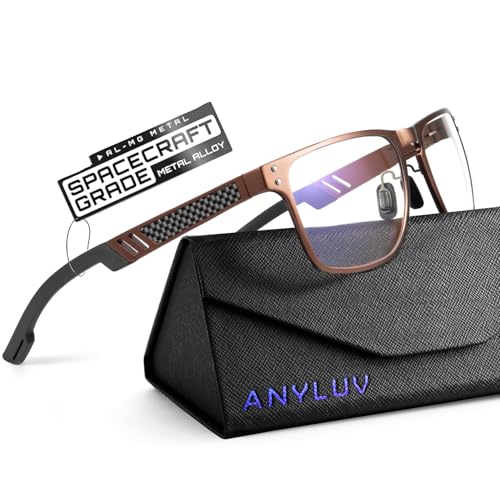 Image of ANYLUV Blue Light Blocking Glasses Men Computer Gaming Glasses Lightweight Al-Mg Metal Anti Eyestrain Eye Protection