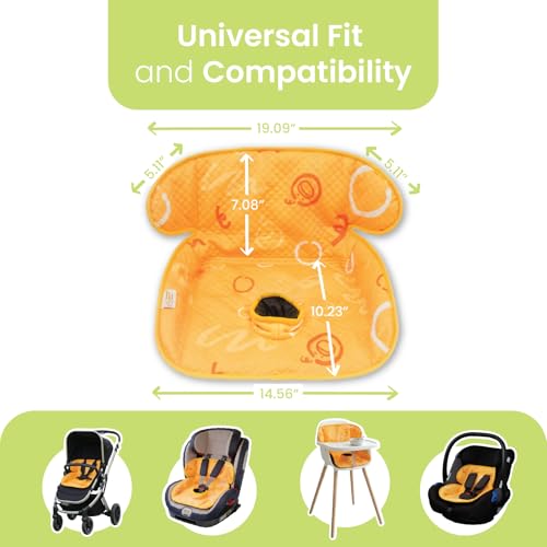 Image of Piddle Pad 2-Pack, Potty Training Car Seat Protector, Toddler Car Seat Cover & Stroller Protector, Machine Washable Waterproof Car Seat, Anti-Slip, Universal Fit (Orange)