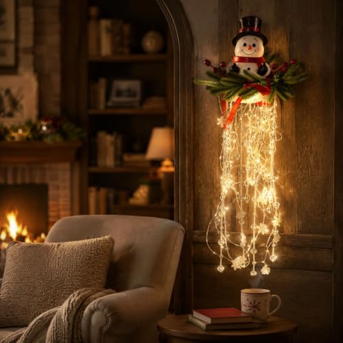 Hanging Snowman Crystal Cascade Christmas Lights, Decorative Led Lights - image 2