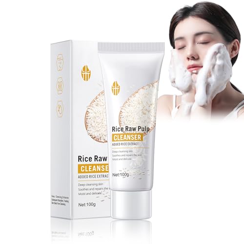 Gel Limpiador Facial,Limpiador De Poros,Limpiador Facial,Espuma Limpiadora De Poros Con Limpieza Profunda De Puntos Negros,La Espuma Limpiadora De Arroz Limpia Suavemente La Piel Con Problemas