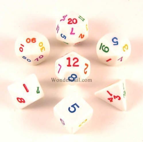 Koplow Games Juego de dados poliédricos arcoíris de 7 piezas
