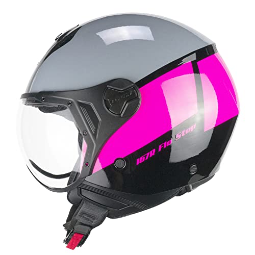 Cgm Casco De Cara Abierta, 167r Flo Step Gris Fucsia Moldeado, S 55 Cm Cgm Casco De Cara Abierta, 167r Flo Step Gris Fucsia Moldeado, S 55 Cm