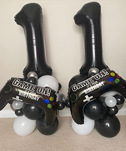 Image of 40 Inch Black 10 Number Balloons Giant 10 Balloons Black Birthday Balloons 10th Birthday Anniversary Events Party Decorations Supplies