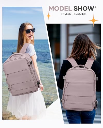 Image of Travel Backpack Carry On Flight Aapproved Personal Item Travel Bag Mochila De Viaje Travel Backpack For Men Spirit Airlines Personal Item Bag 18x14x8 Carry On Backpack For Airplanes Lotus Root Pink