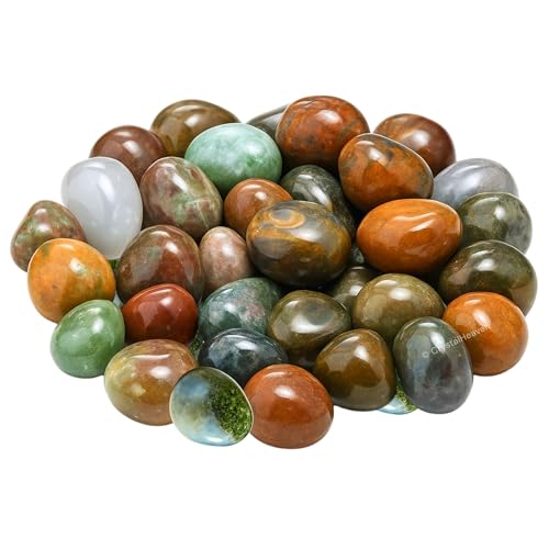 Image of Certified Fancy Jasper Crystal Healing Tumbled Stone, Natural Polished Crystals for DIY Crafts, Manifestation, Meditation, Pooja Feng Shui and Reiki Healing (30 Grams)