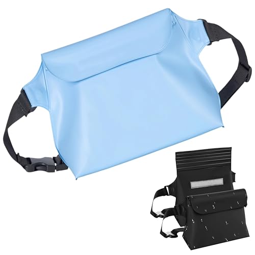 East Leaf 防水バッグ ウエストポーチ IPX8 完全防水 小物収納 スマホ収納対応 海 川 プール アウトドア ドライバッグ (ブルー)