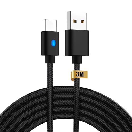 Image of Lotnery 3-Metre USB-C Charging Cable for PS5 Controller | Fast Power Transfer & Data Sync | Extended Reach for Comfort Gaming | Durable Braided Design | Compatible with Xbox Series X/S & Switch