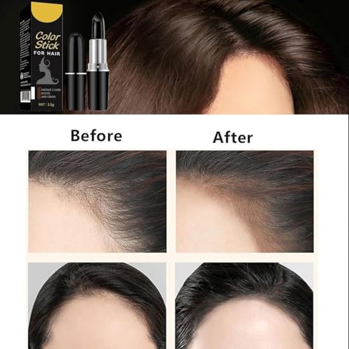 Image of Natural Black Hair Color Stick | Instant Root Touch Up for Grey Hair | Non-Toxic Temporary Hair Dye Pencil for Men & Women | Quick & Mess-Free Hair Colour Stick