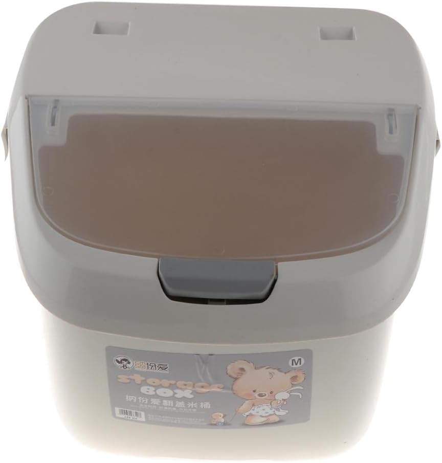 30cm Food Storage Container Cereal Box Stackable Transparent Flour Keeper BPA Free Measuring Cup Pet Food Dispenser Kitchen Barrel Storage with Lid and Wh - Gray