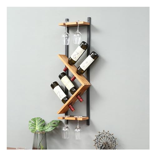 Support de rangement mural rustique et réglable pour verres à vin