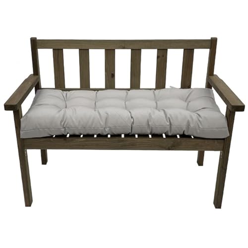 JORTUIO Cojín para Banco de Jardin Impermeable,Cojines para Bancos de Exterior, Cojines para palés 130x50cm cm - Cojines para Salón y Cojines de Suelo para Muebles de Jardín(Gris Claro)