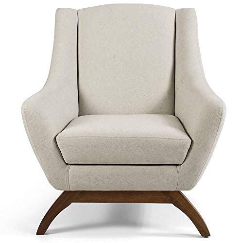 Poltrona Decorativa Sala de Estar Base de Madeira Naomi Algodão - Gran Belo