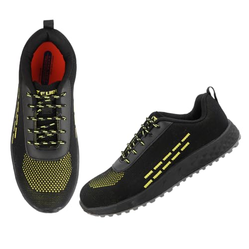 Image of FUEL Armour-1-DD Knitted Fabric Safety Shoes for Men Industrial PVC Double Density Sole, Steel Toe & Energy Absorption Shoe