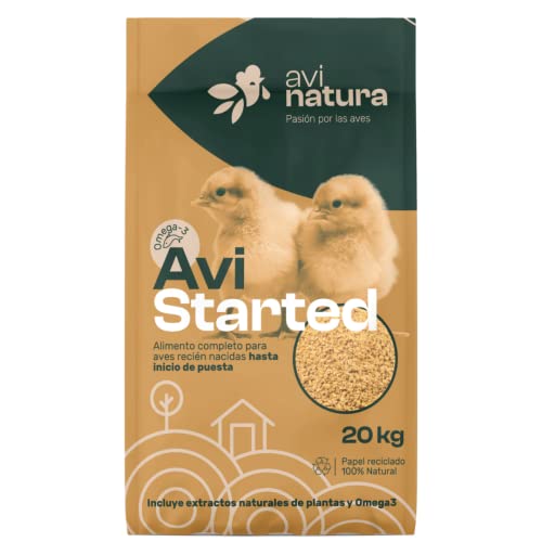 AVINATURA Started. 20 KG. Pienso de iniciacion a la cría en Forma de MIGAJA para Pollitos, perdices, Palomas