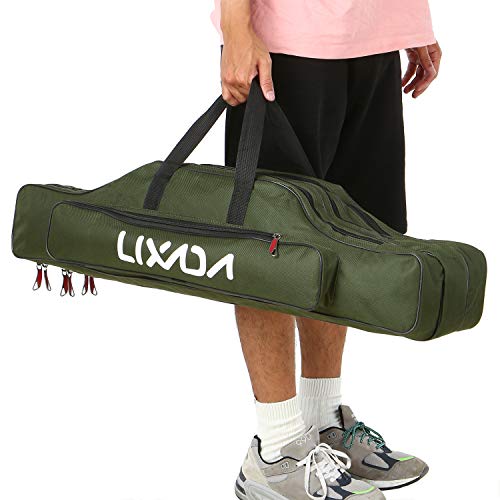 Lixada Portable Folding Fishing Rod Case - 3-Layer Storage Bag for 90/120/150 cm Rods, Army Green, 90 cm - Image 3