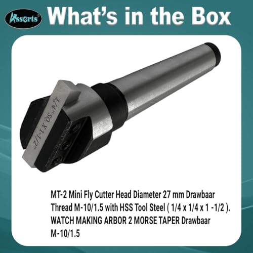 Image of MT-2 Mini Fly Cutter Head 27mm Diameter M10 /1.5 Thread HSS Tool Steel Morse Taper 2 Arbor Watchmaking & Milling Tool