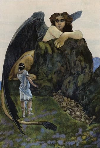 Art mural Œdipe et le Sphinx Artus Scheiner, impression haut de gamme 60x90cm