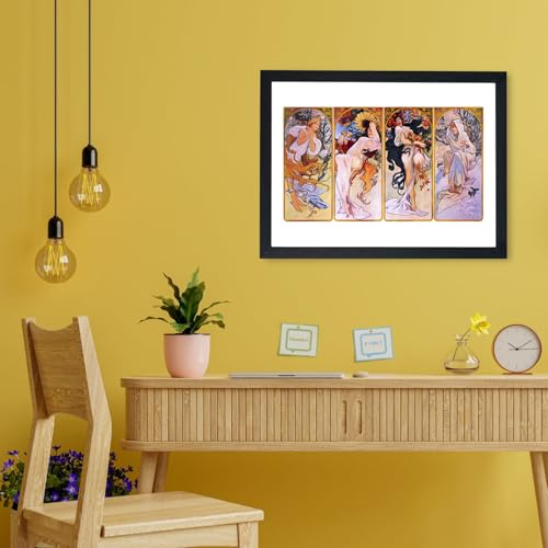Affiche encadrée Alphonse Mucha Four Seasons de Spiffing Prints qualité musée - 2