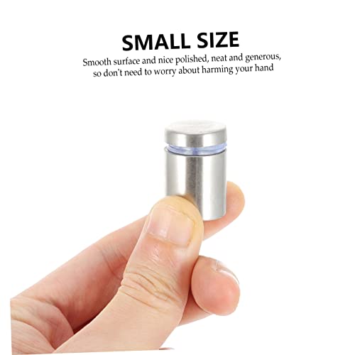 Image of Unomor 20pcs Advertising Pin Screws Hanging Sign Standoffs Hardware Wall Advertising Screw Nails Advertising Nail Picture Glass Nail Glass Standoff Nails Stainless Steel Silver