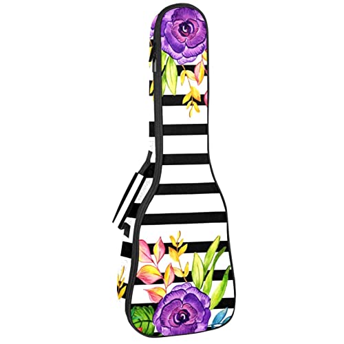 Sac à dos ukulélé concert à motif floral pour vos voyages et répétitions
